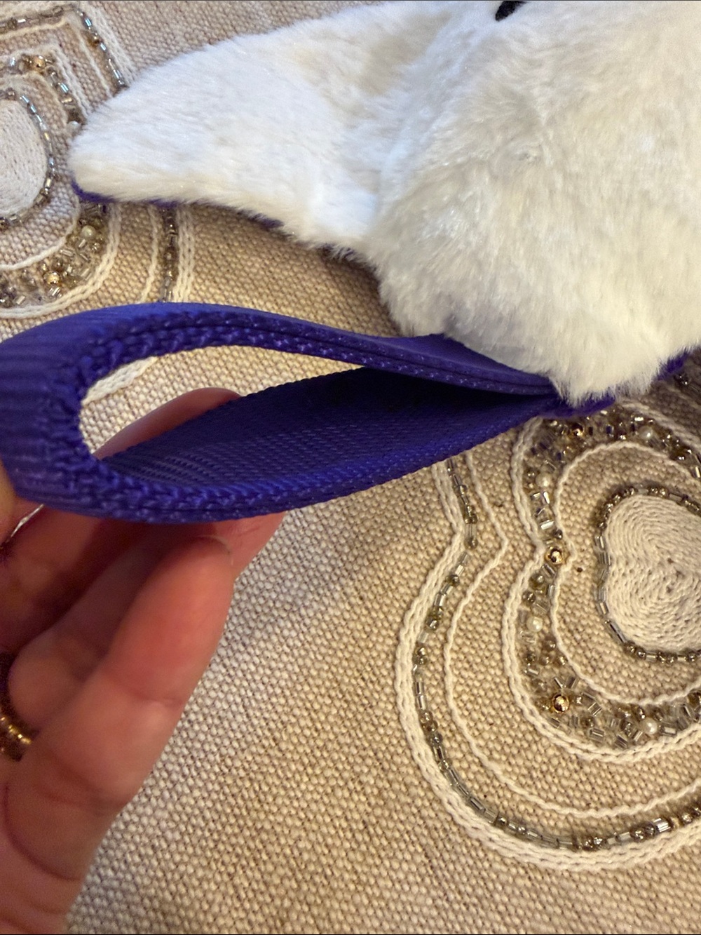 Bark Manny Ray Dog Toy with Purple tug Handle - Picture 4 of 7
